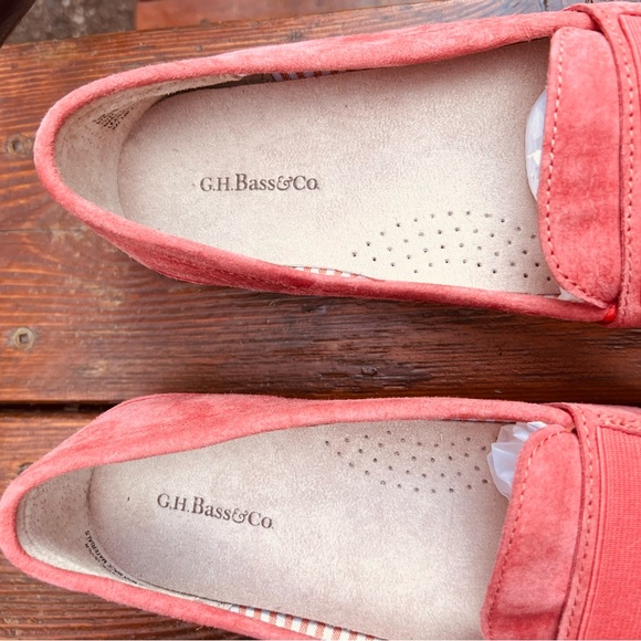 GH BASS & CO CORAL PINK BECKY SUEDE LEATHER LOAFERS SIZE 7  NEW - Picture 4 of 11
